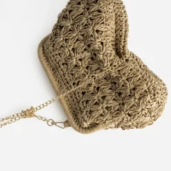 Pochette minaudière façon raphia tressé^Eram Discount