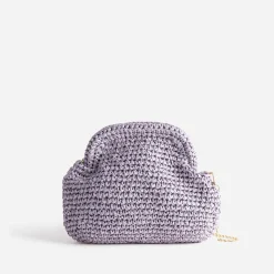 Pochette minaudière lilas en paille papier^Eram Best