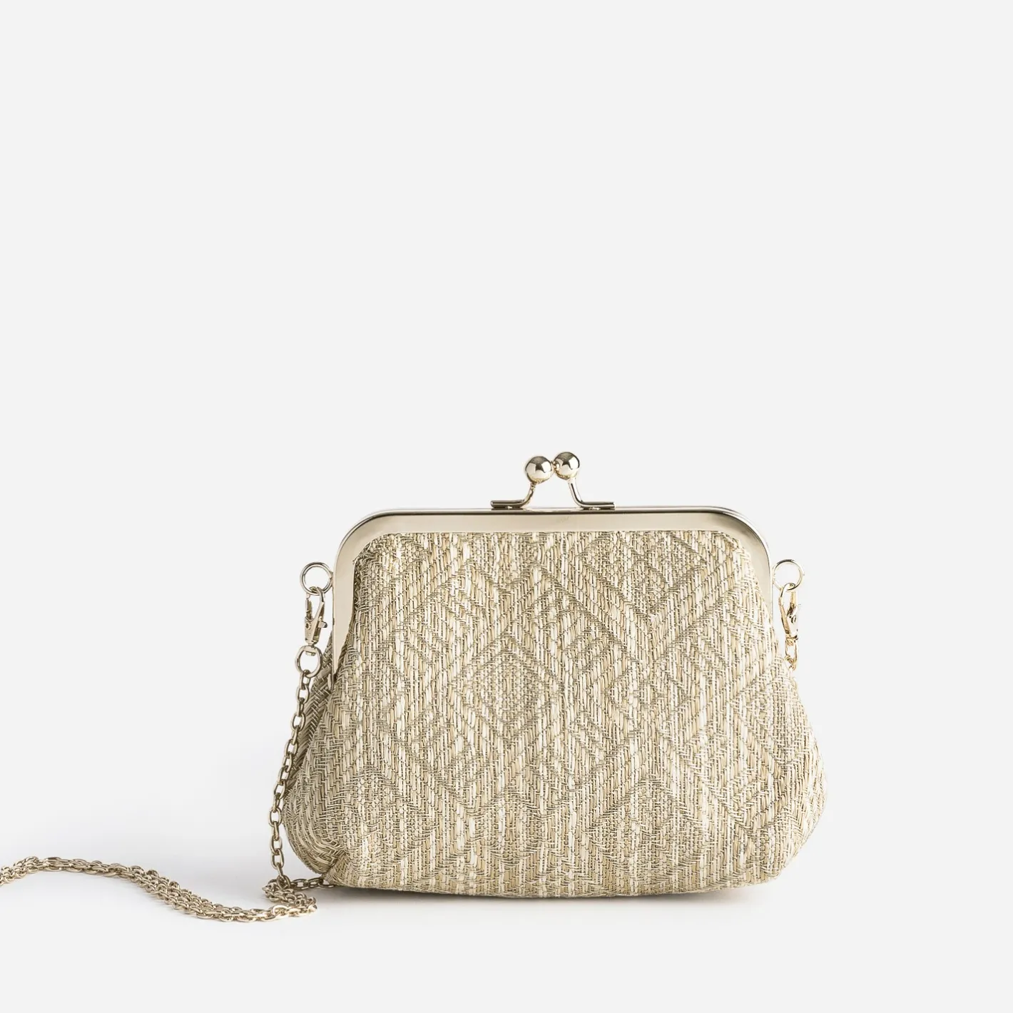 Pochette minaudière paille écru brodé^Eram Sale