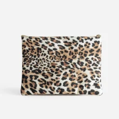Pochette beige imprimé léopard^Texto