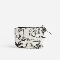 Pochette beige jacquard motifs s^Texto Outlet