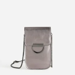 Pochette téléphone tactile gris métallisé^Texto Sale