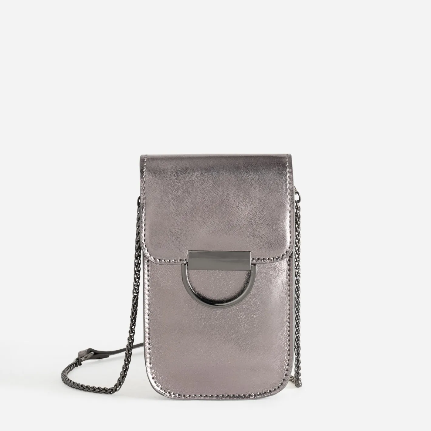 Pochette téléphone tactile gris métallisé^Texto Sale
