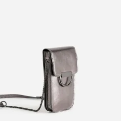 Pochette téléphone tactile gris métallisé^Texto Sale