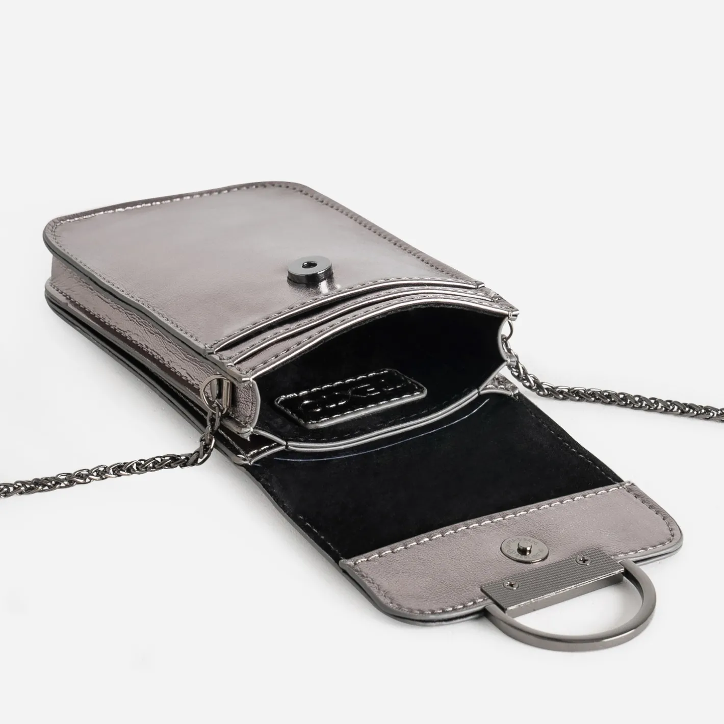 Pochette téléphone tactile gris métallisé^Texto Sale