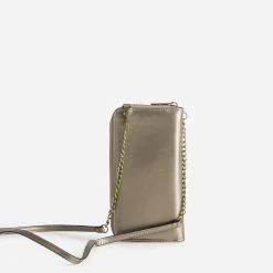 Pochette-téléphone taupe métallisé^Texto Discount