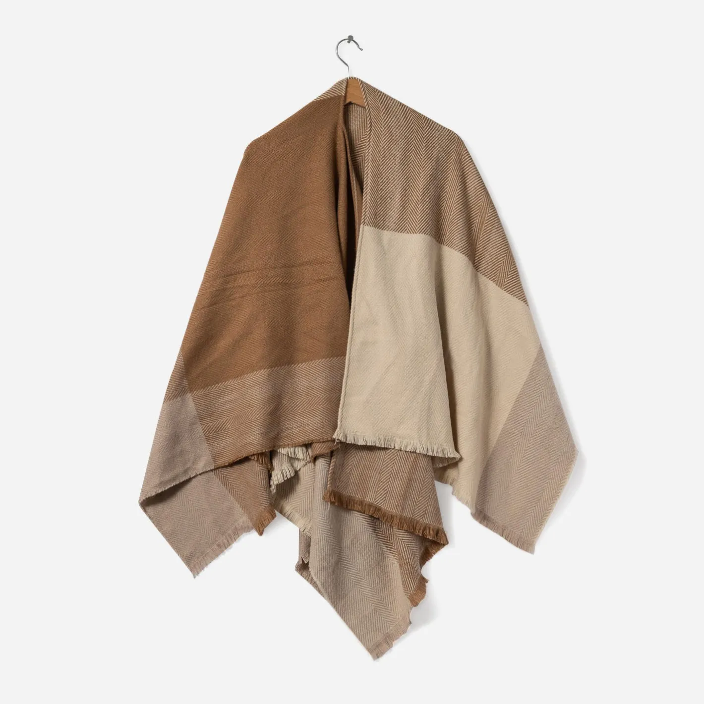 Poncho et écru à motif carreaux^Eram Online