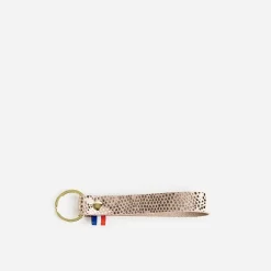 Porte-clés et doré en cuir effet pytho^Eram