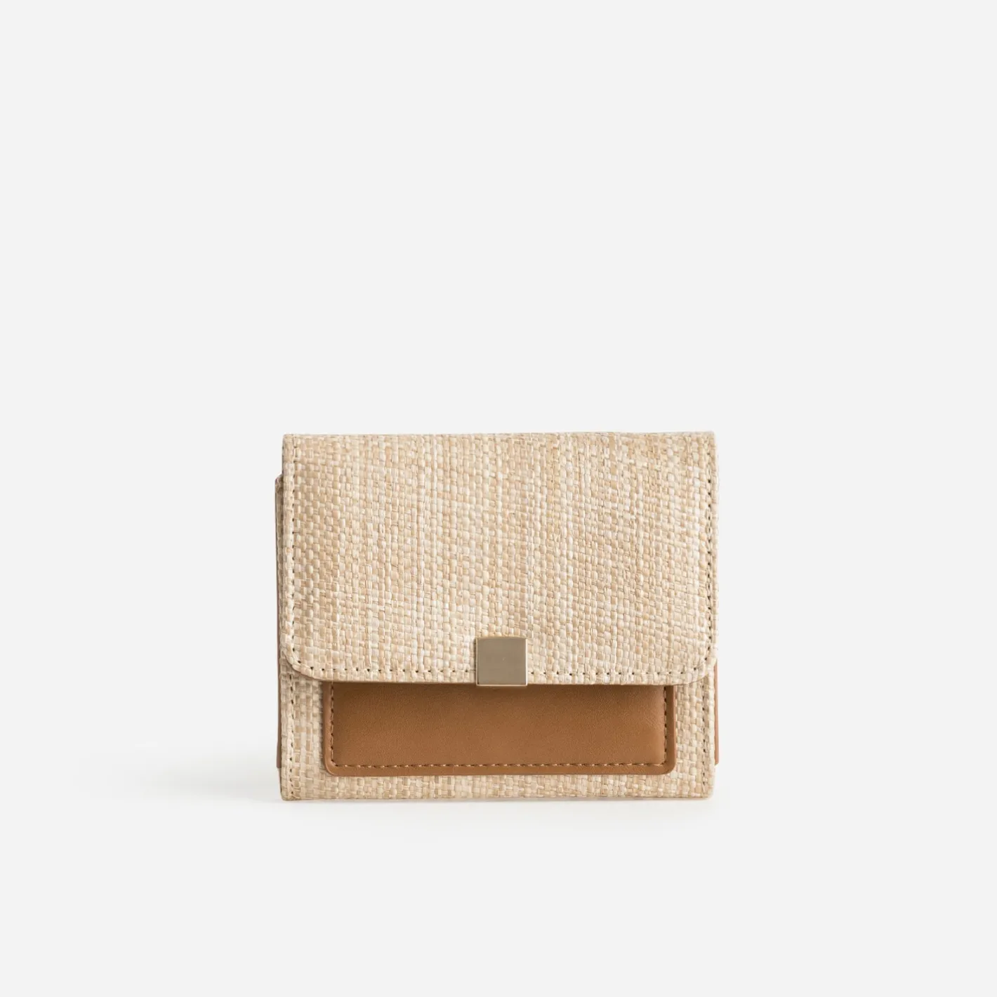 Porte-monnaie tressé et camel^Eram Clearance