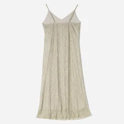 Robe beige métallisé fines bretelles^Texto Online