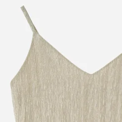 Robe beige métallisé fines bretelles^Texto Online