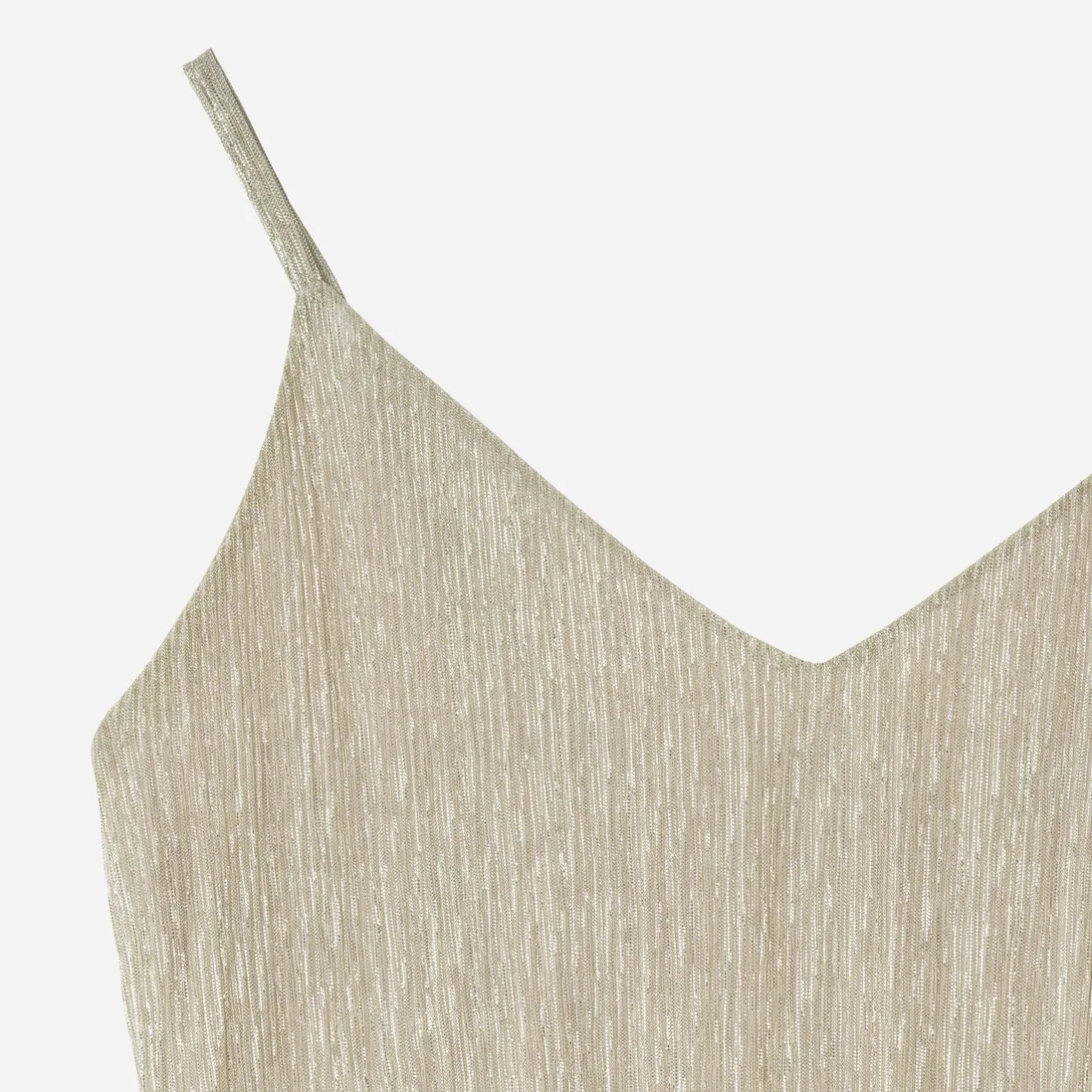 Robe beige métallisé fines bretelles^Texto Online