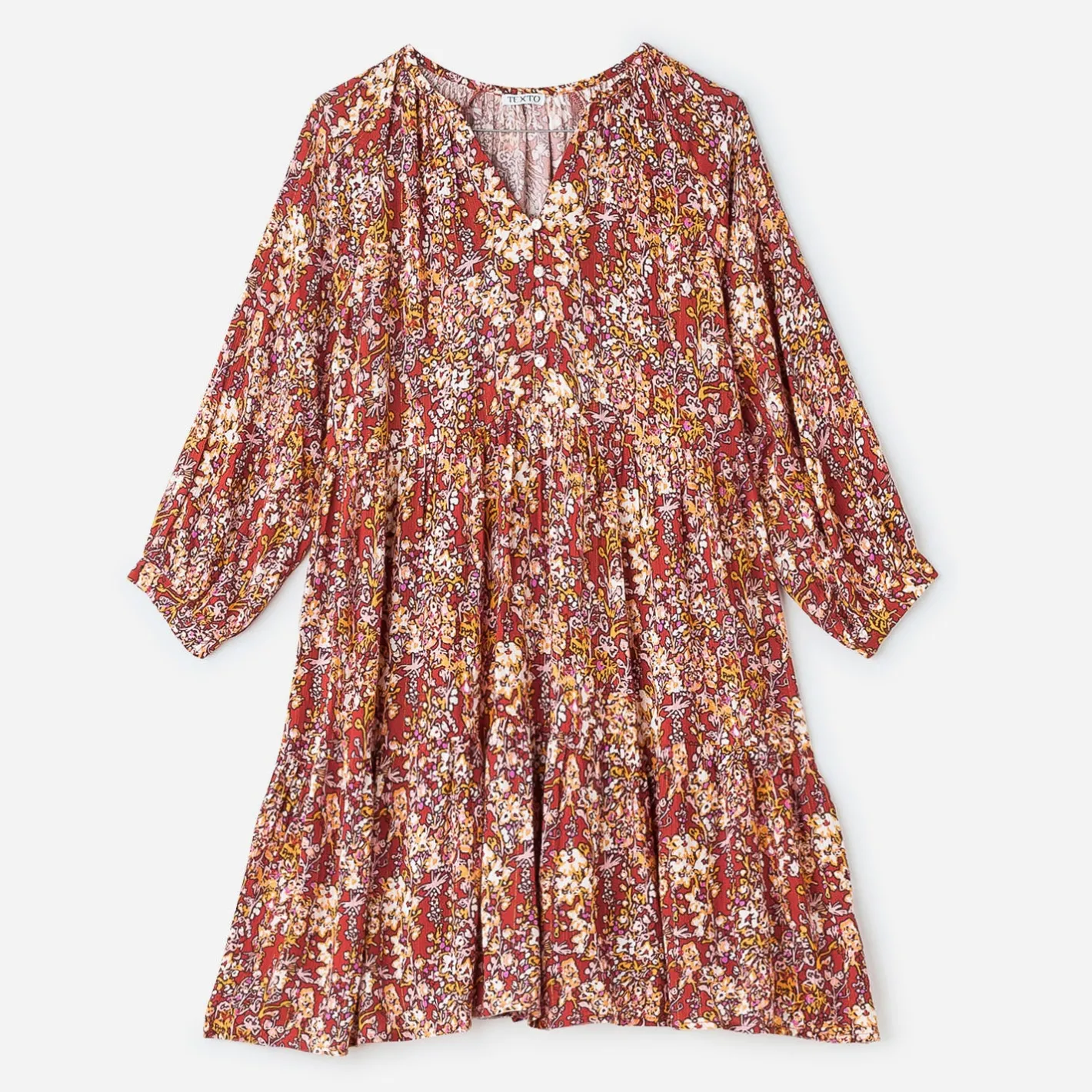 Robe rouille à imprimé fleuri^Texto Outlet