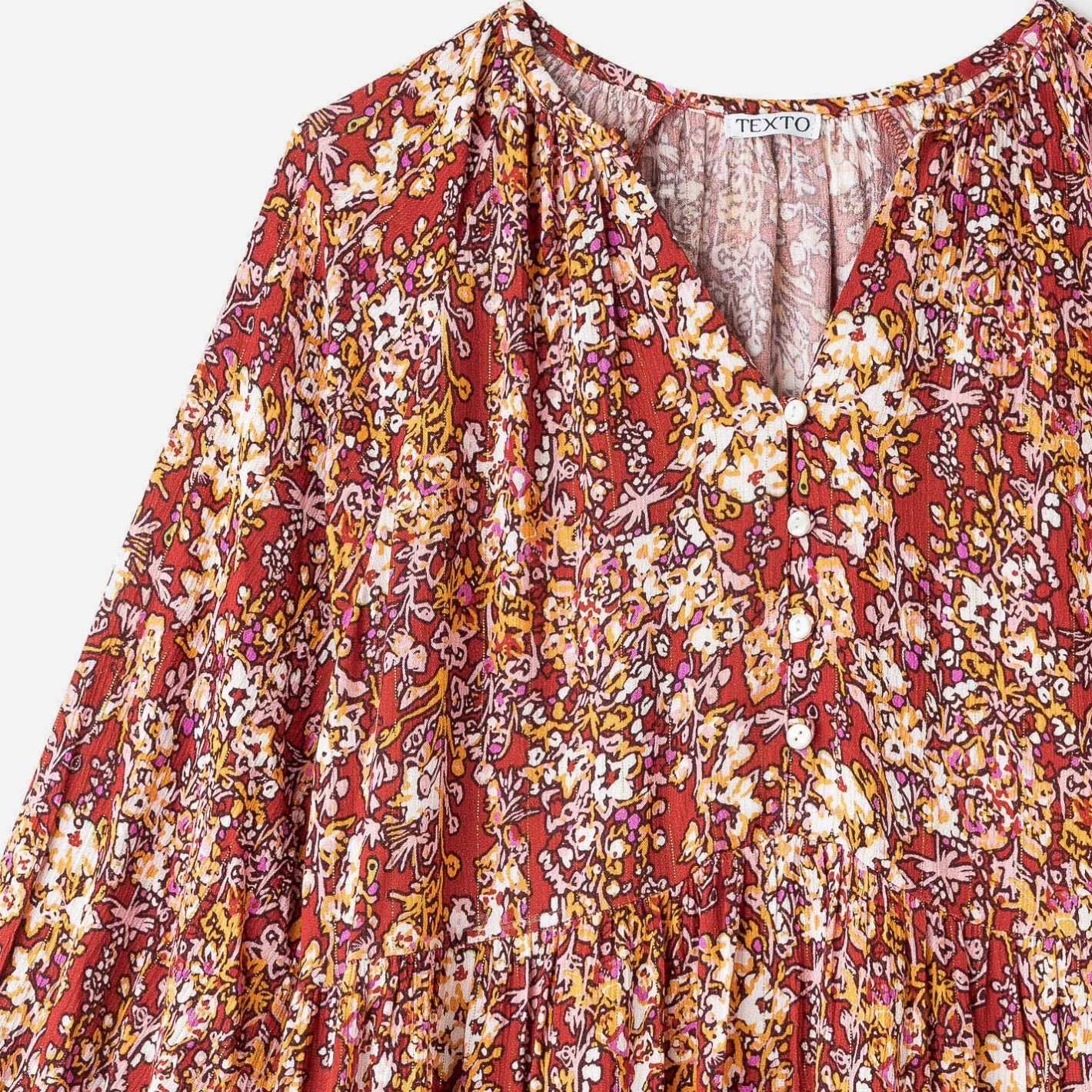 Robe rouille à imprimé fleuri^Texto Outlet