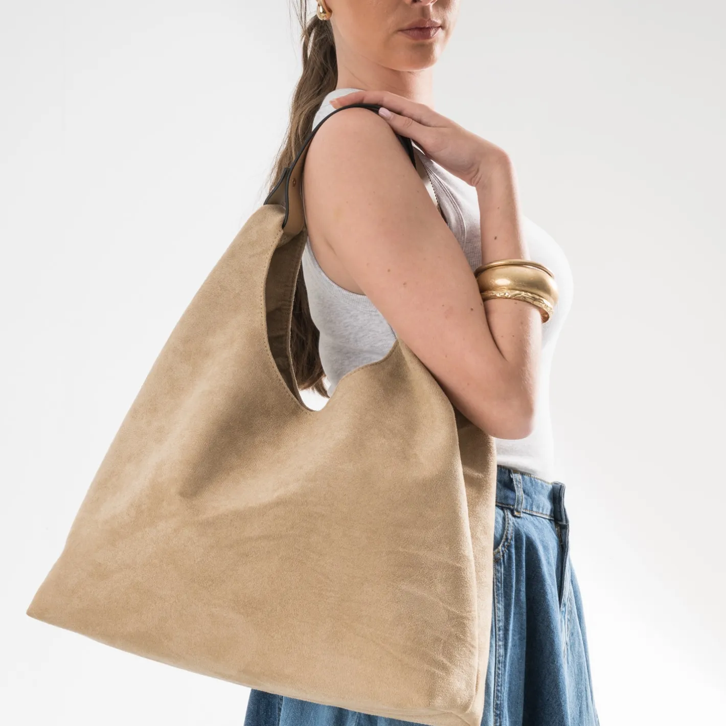 Sac à main suedé^Texto