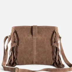 Sac à main cuir velours à franges^Texto Hot