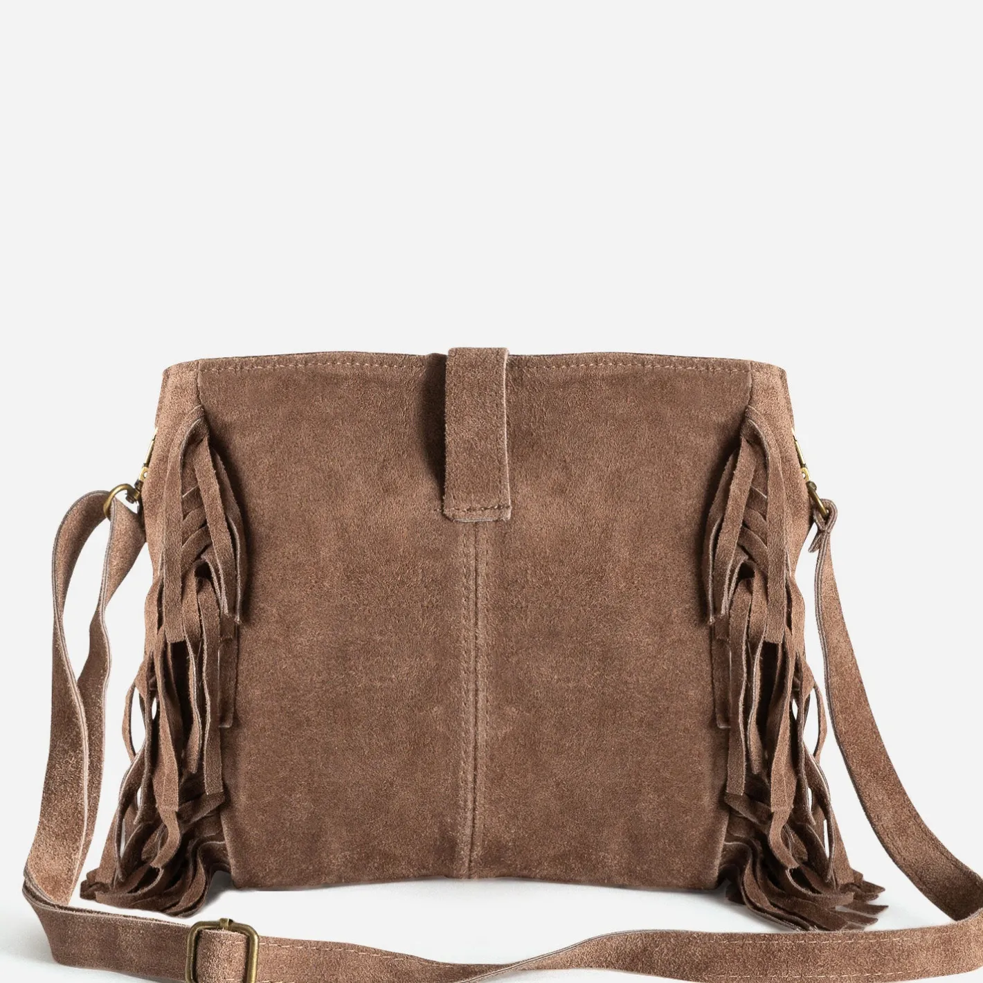 Sac à main cuir velours à franges^Texto Hot
