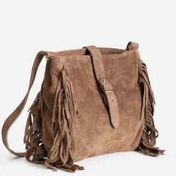 Sac à main cuir velours à franges^Texto Hot