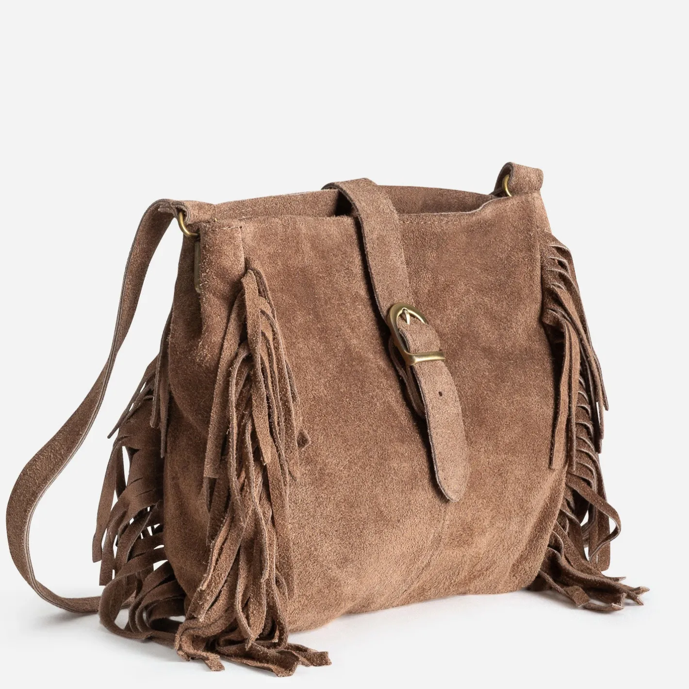 Sac à main cuir velours à franges^Texto Hot