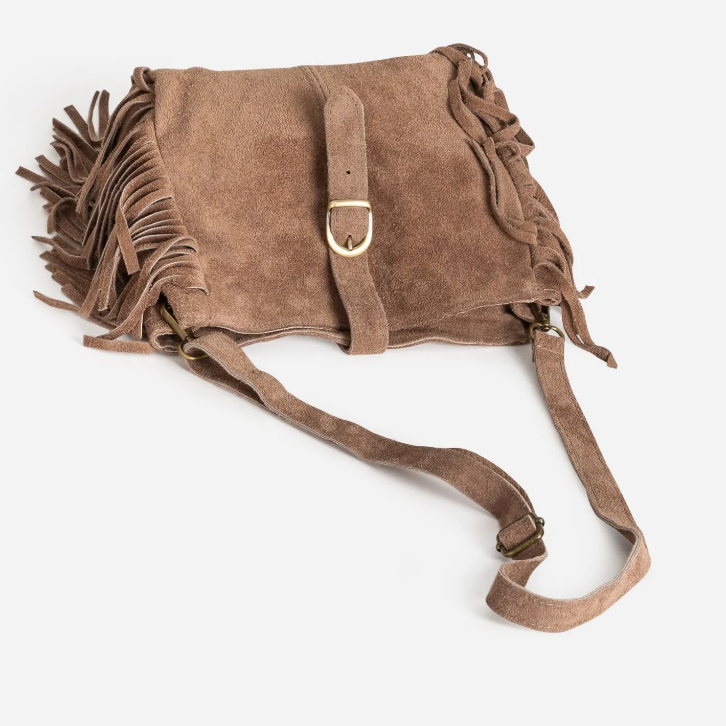Sac à main cuir velours à franges^Texto Hot
