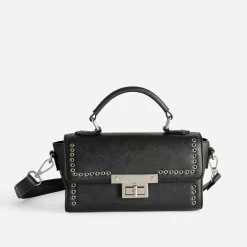 Sac bandoulière noir métalleries ées^Texto Clearance