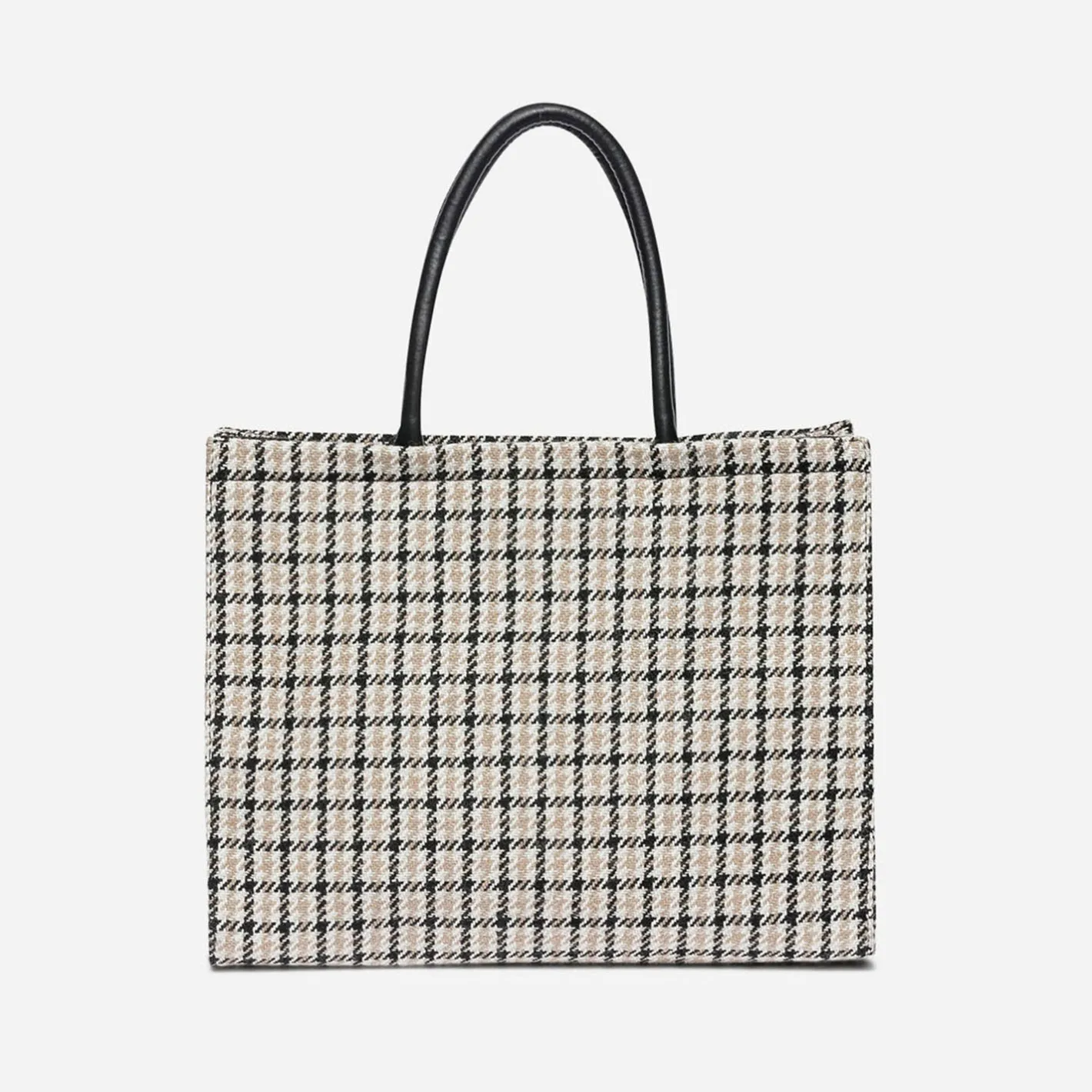 Sac cabas , écru et noir à carreaux^Texto Clearance