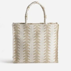 Sac cabas écru tressage beige^Texto Hot