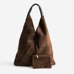 Sac hobo cuir velours^Texto Best