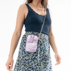 Sac lilas métallisé pour téléphone portable^Eram Online