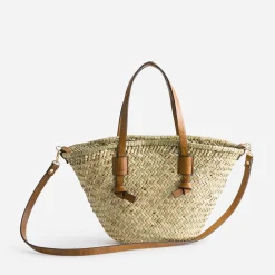 Sac panier beige en paille anses^Eram Sale