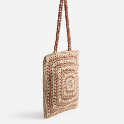 Sac beige, écru et terracotta tressé^Texto Clearance