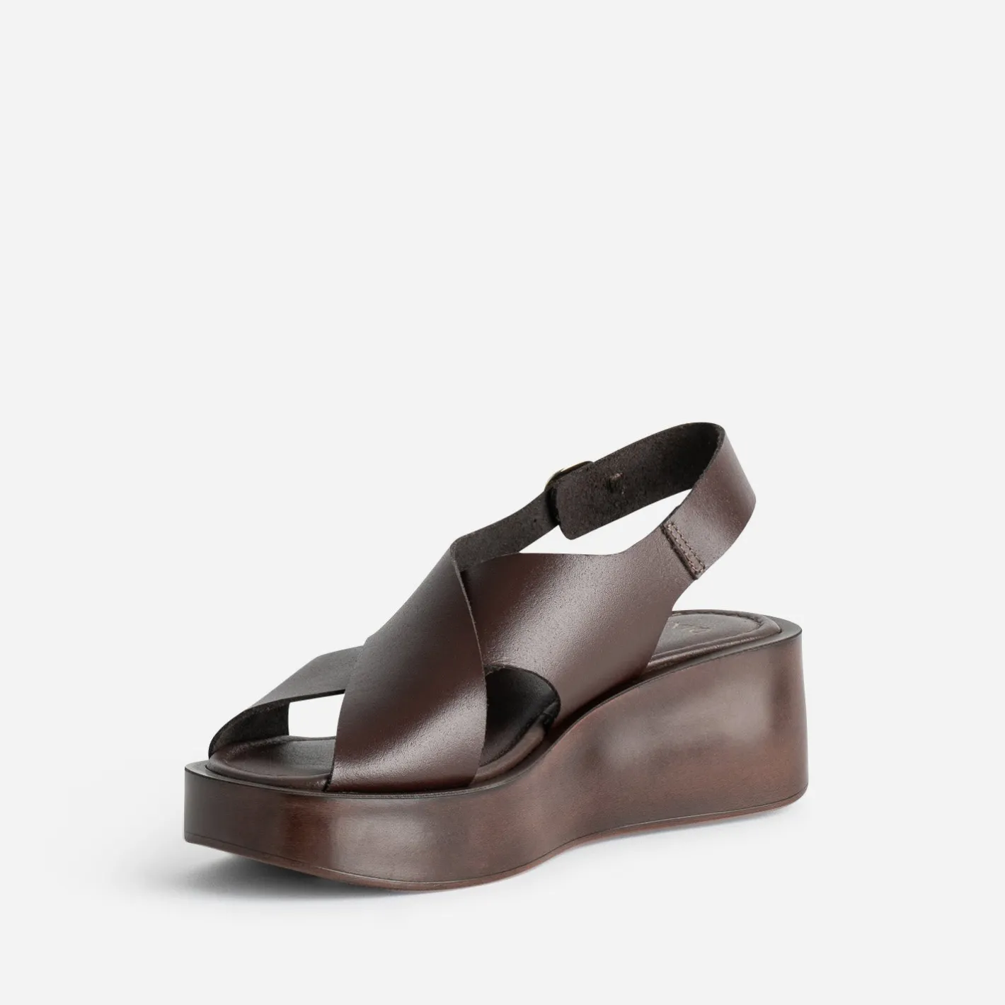 Sandale à plateforme cuir^Texto Clearance