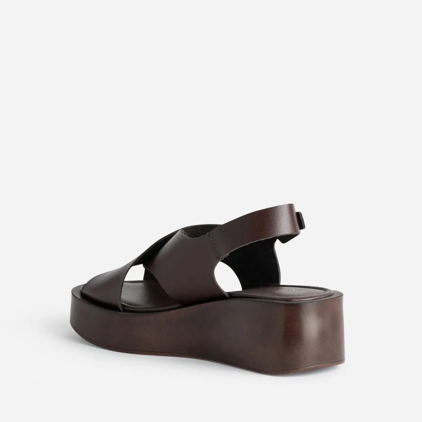 Sandale à plateforme cuir^Texto Clearance