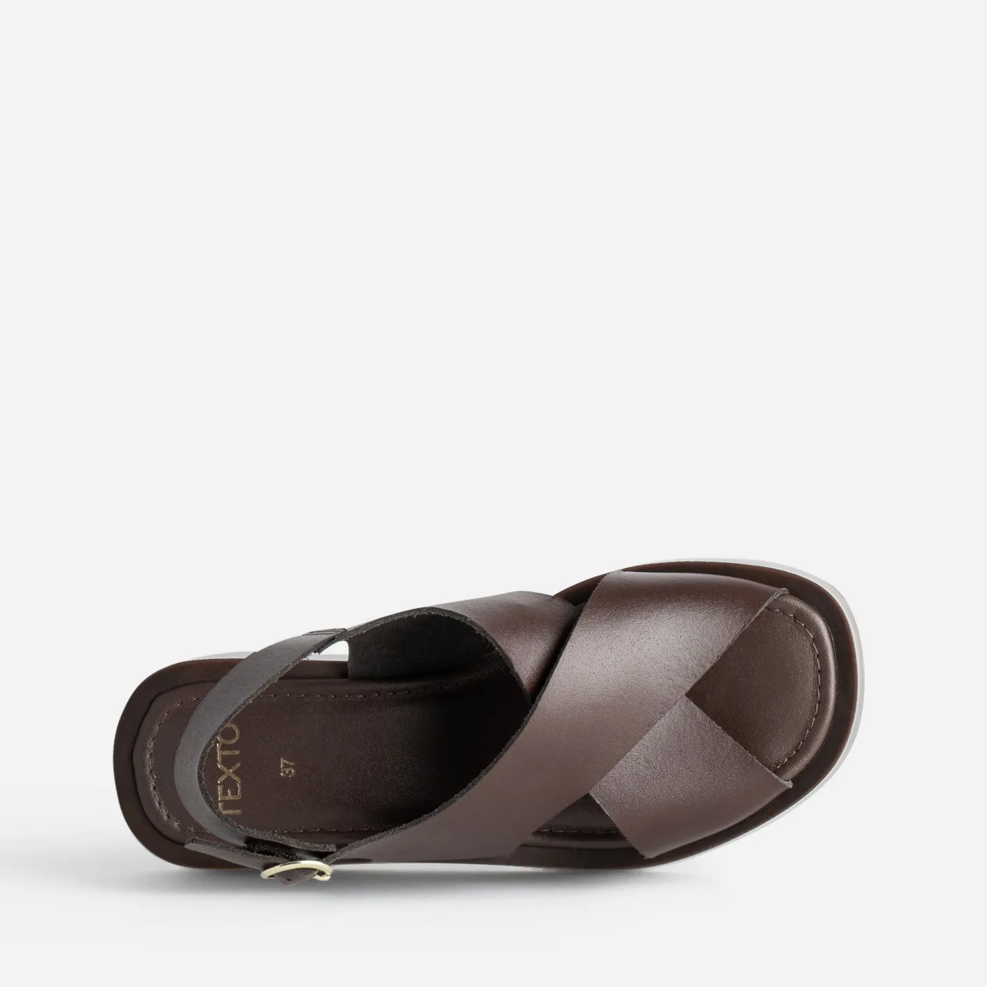 Sandale à plateforme cuir^Texto Clearance