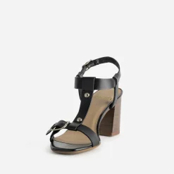 Sandale à talon cuir bride en T^Eram Clearance