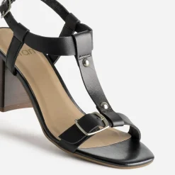Sandale à talon cuir bride en T^Eram Clearance