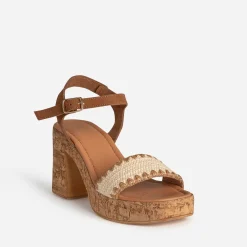 Sandale à talon cuir velours^Texto Hot