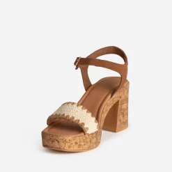 Sandale à talon cuir velours^Texto Hot