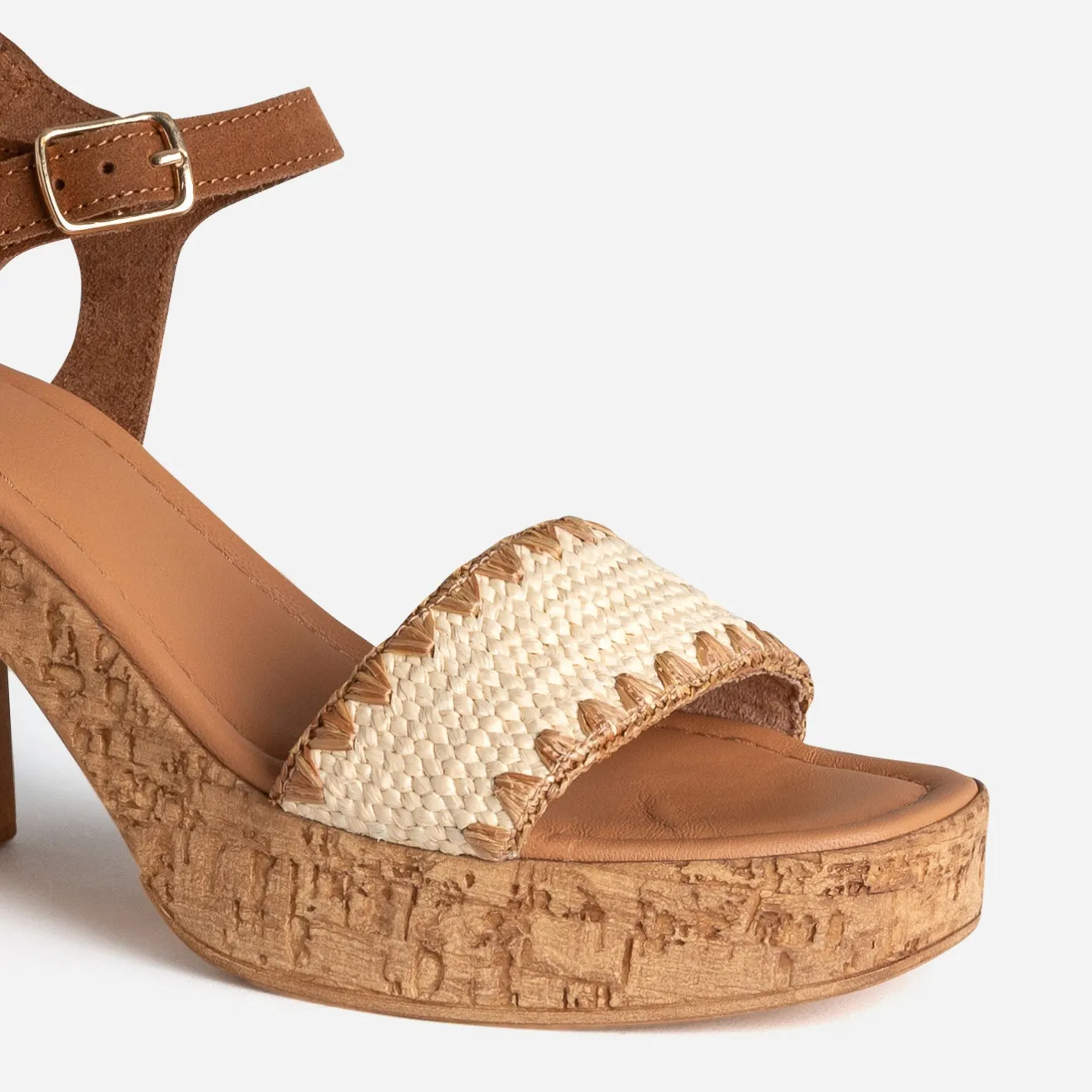 Sandale à talon cuir velours^Texto Hot