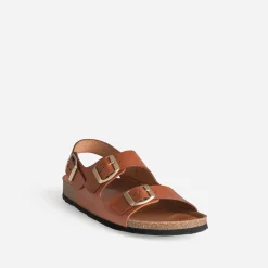 Sandale anatomique cognac cuir^Eram New