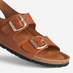 Sandale anatomique cognac cuir^Eram New