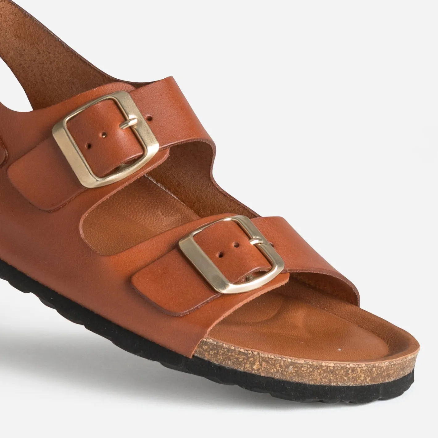 Sandale anatomique cognac cuir^Eram New