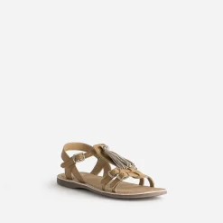 Sandale marron cuir pampilles amovibles^Buggy Sale