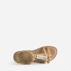 Sandale marron cuir pampilles amovibles^Buggy Sale