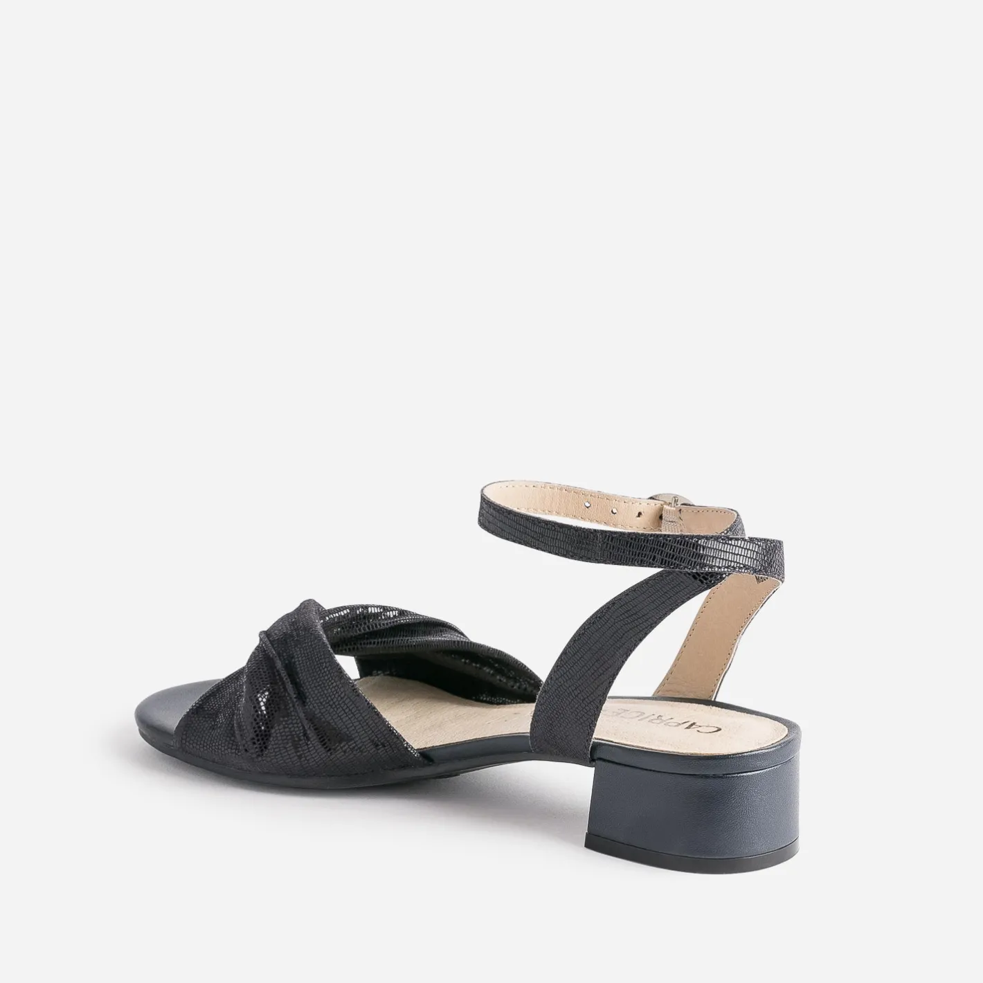 Sandale cuir effet python verni^Caprice Sale