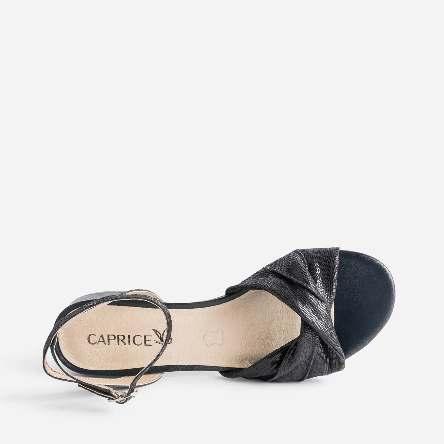 Sandale cuir effet python verni^Caprice Sale