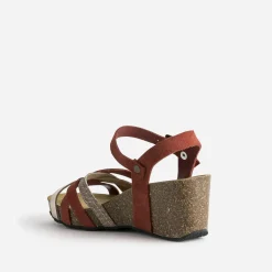 Sandale compensée anatomique cuir velours éco-conçu^Eram Clearance