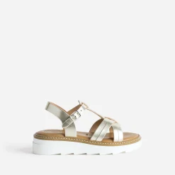 Sandale compensée dée en cuir^Buggy Sale