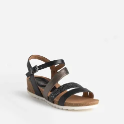 Sandale compensée e et bronze en cuir^Caprice Online