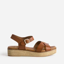 Sandale compensée en cuir éco-conçu^Eram Hot